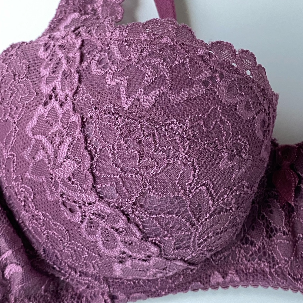 Women’s Purple Floral Lace Trims Bra - 36B - New without Tags - Picture 7 of 10